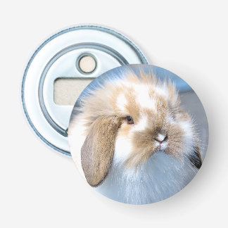 Cute Flemish white and brown rabbit Bottle Opener