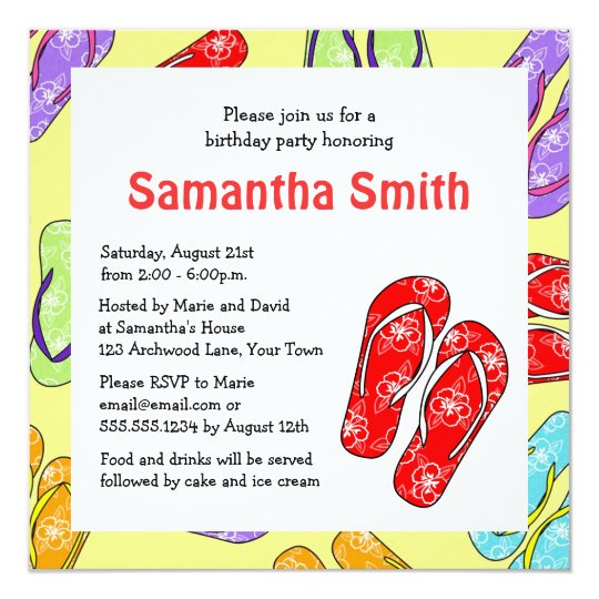 Flip Flop Party Invitations Templates 9