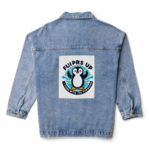 Cute Flippers Up Penguin Environmental Activist Denim Jacket