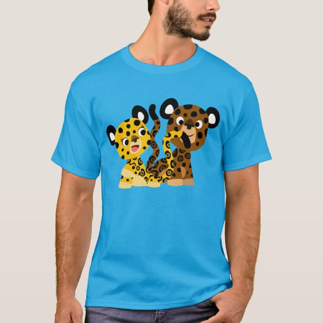 Cute Flirtatious Cartoon Jaguars T-Shirt (Front)