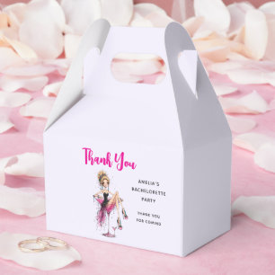 Cute Flirty Girl in a Martini Glass Bachelorette Favor Boxes
