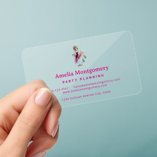  Cute Flirty Lady in a Martini Glass Clear Business Cards