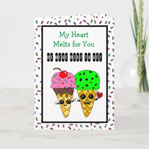 Cute Flirty Romantic Ice Cream Cones Card