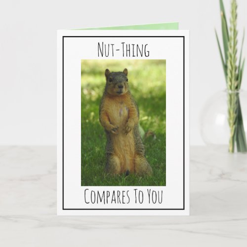 Cute Flirty Squirrel Pun  Love You Card