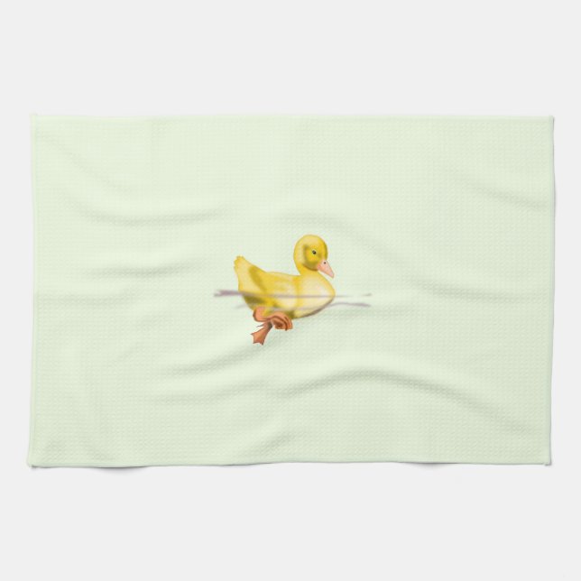 Cute Floating Duck Kitchen Towel (Horizontal)