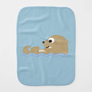 Cute Floating Otter Burp Cloth