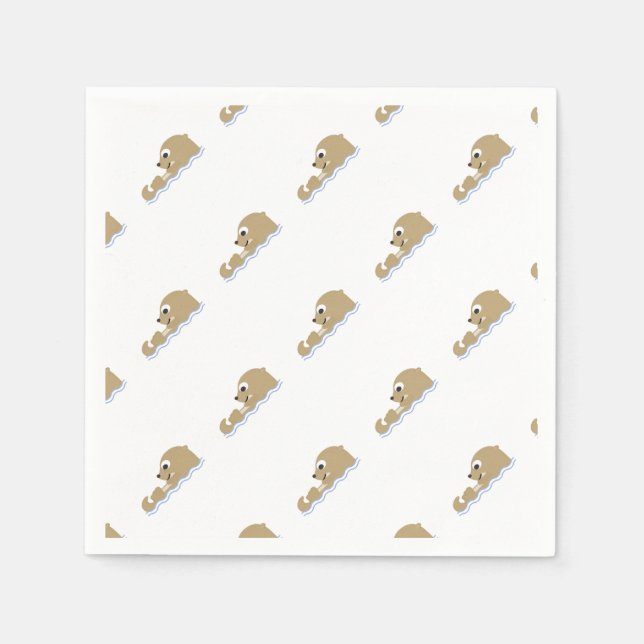 Cute Floating Otter Napkins (Front)