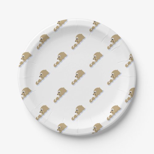 Cute Floating Otter Paper Plates