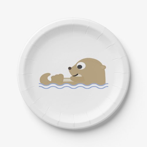 Cute Floating Otter Paper Plates