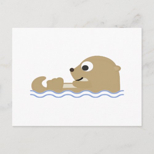 Cute Floating Otter Postcard
