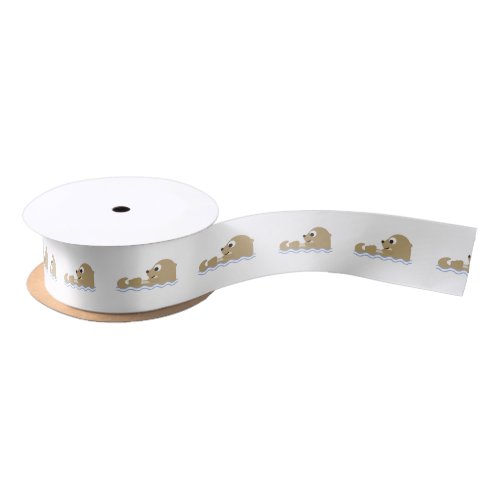 Cute Floating Otter Satin Ribbon