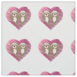 Cute Floating Otters in Love Fabric