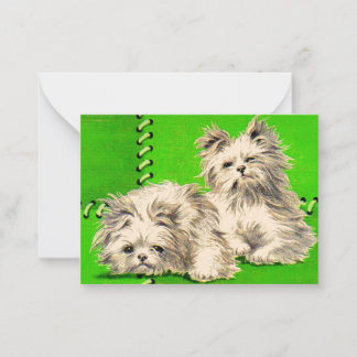 cute floofy dogs note card