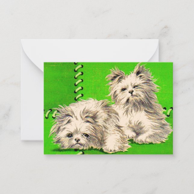 cute floofy dogs note card (Front)