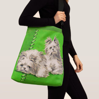 cute floofy dogs print crossbody bag