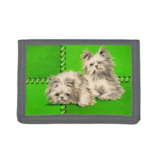 cute floofy dogs tri-fold wallet