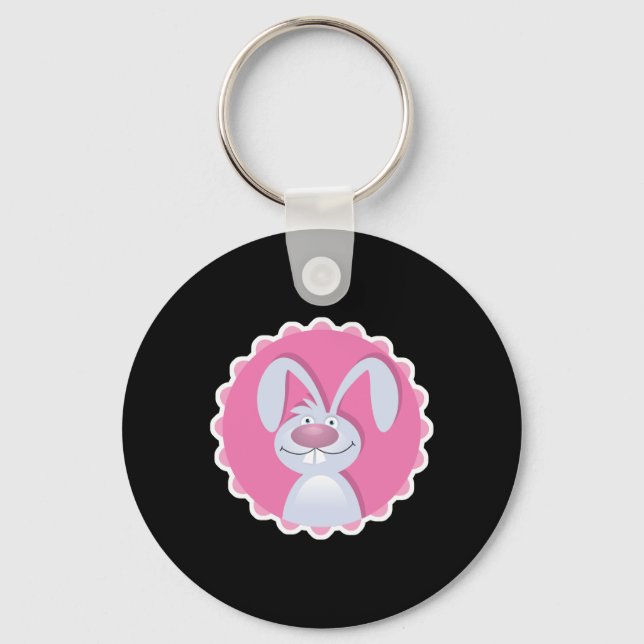 cute floppy ears bunny rabbit keychain (Front)