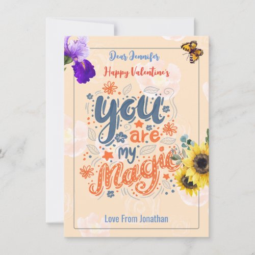 Cute Flora Design You Are My Magic Thank You Card