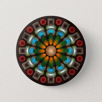 Cute Floral Abstract Vector Art Button (round) by artisticVectors at Zazzle