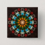 Cute Floral Abstract Vector Art Button (square) at Zazzle