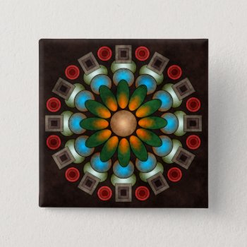 Cute Floral Abstract Vector Art Button (square) by artisticVectors at Zazzle
