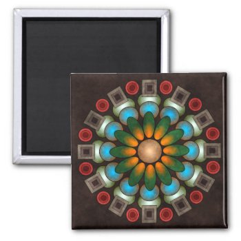 Cute Floral Abstract Vector Art Square Magnet by artisticVectors at Zazzle