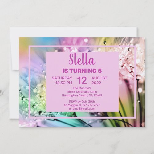 Cute Floral and Raindrop Birthday Party Invitation