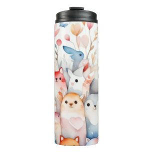 Cute floral animals cute design thermal tumbler