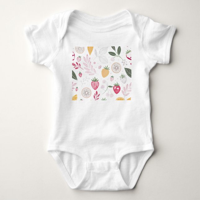 “Cute Floral Baby Bodysuit” Baby Bodysuit (Front)