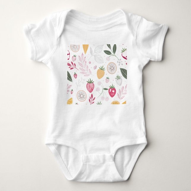 “Cute Floral Baby Bodysuit” Bodysuit (Front)