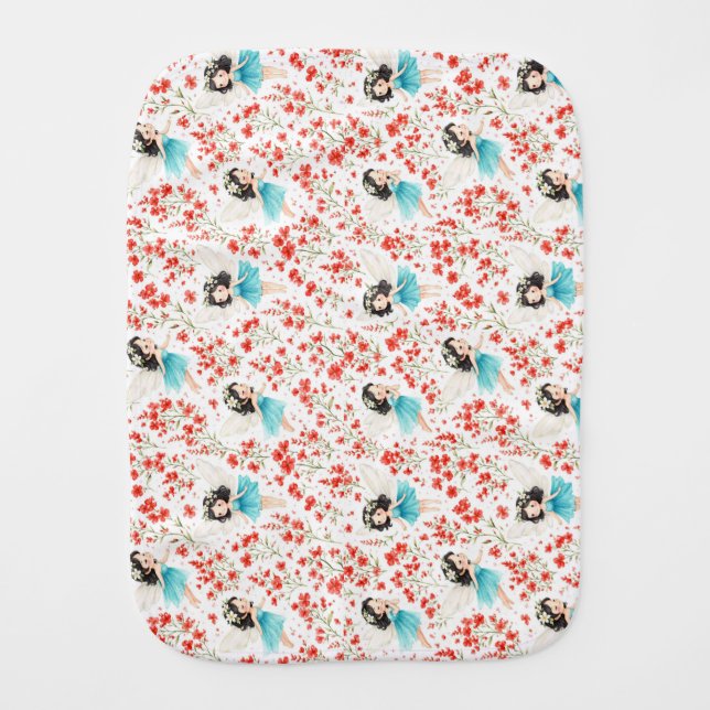 Cute Floral Baby Burp Cloth (Front)