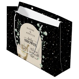 Cute Floral Baby Shower With Black Background