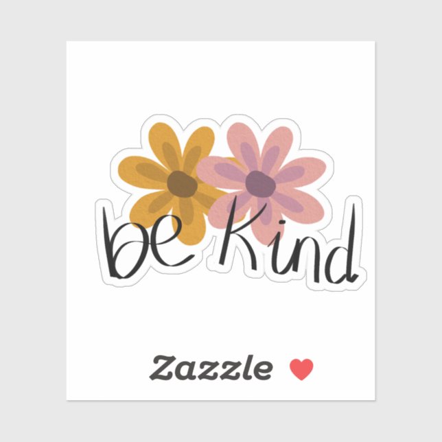 Cute Floral Be Kind Quote Sticker (Sheet)