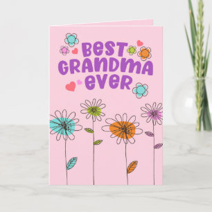 Cute Floral Best Grandma Mothers Day Card