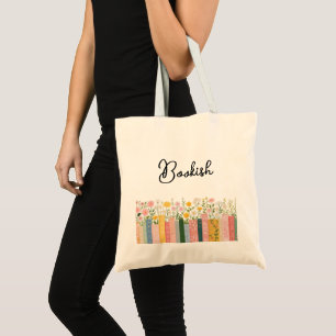 Cute Floral Bookish Tote Bag