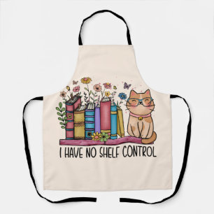 Cute Floral Books and Cat Apron