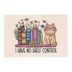 Cute Floral Books and Cat Placemat