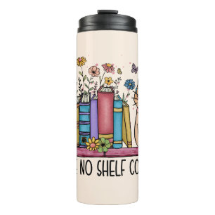 Cute Floral Books and Cat Thermal Tumbler