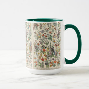 Cute Floral Botanical Drawing by Adolphe Millot Mug