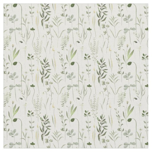 Cute Floral Botanical Pattern Fabric. Fabric