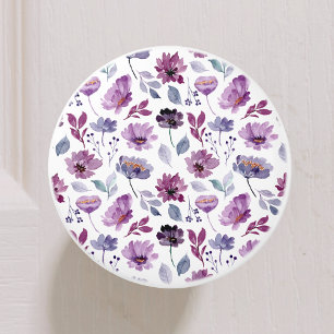 Cute Floral Botanical Watercolor Ceramic Knob
