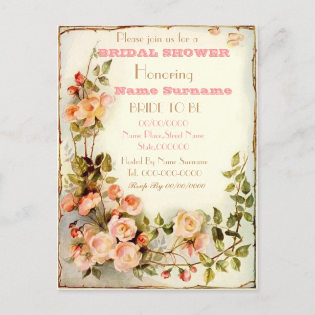 cute floral bridal shower invitation (Front)