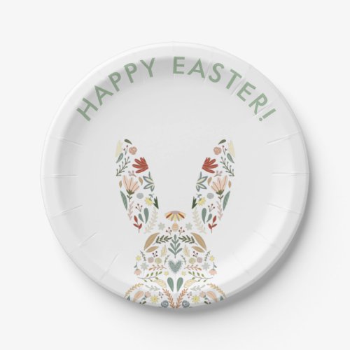 Cute Floral Bunny Easter Brunch  Paper Plates