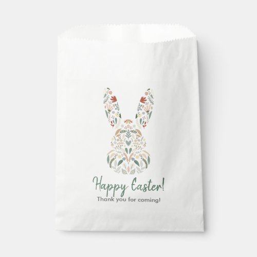 Cute Floral Bunny Happy Easter Thank You Favor Bag
