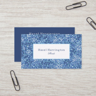 Cute Floral Business Card Customizable Blues