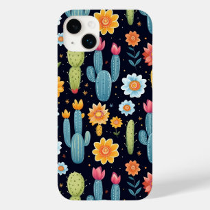 Cute Floral Cactus Pattern Case-Mate iPhone 14 Plus Case
