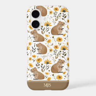 Cute Floral Capybara iPhone 17 Case