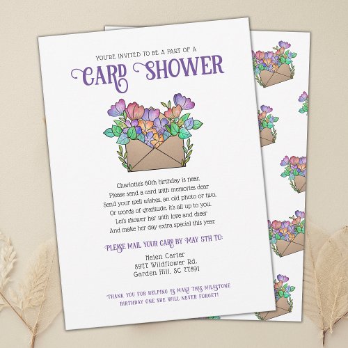 Cute Floral Card Shower by Mail Birthday