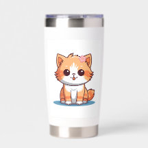 Cute Floral Cat Mug – Soft Pastel Aesthetic Kitten