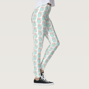 Cute Floral Cat Pattern Leggings